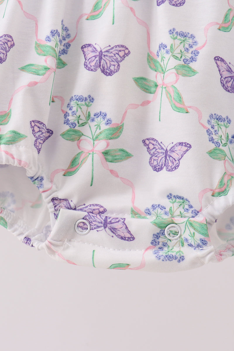 Butterfly Applique Ruffle Bubble