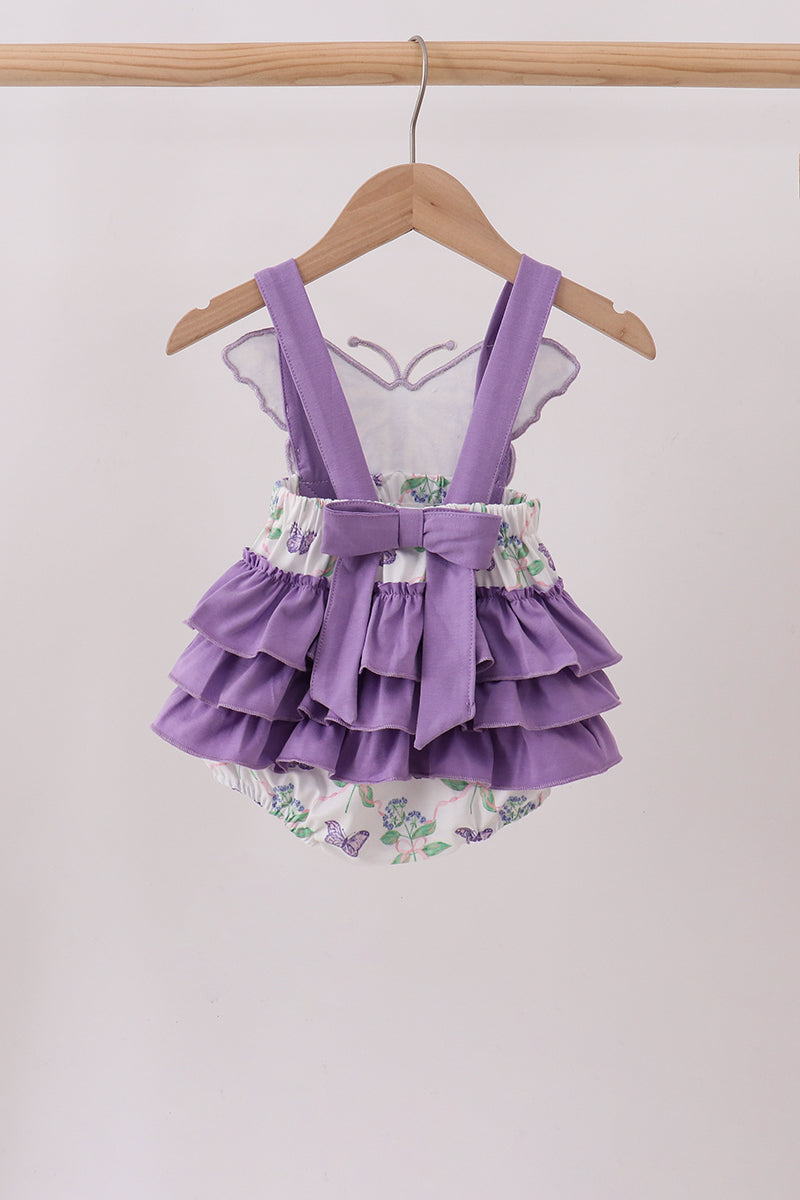 Butterfly Applique Ruffle Bubble
