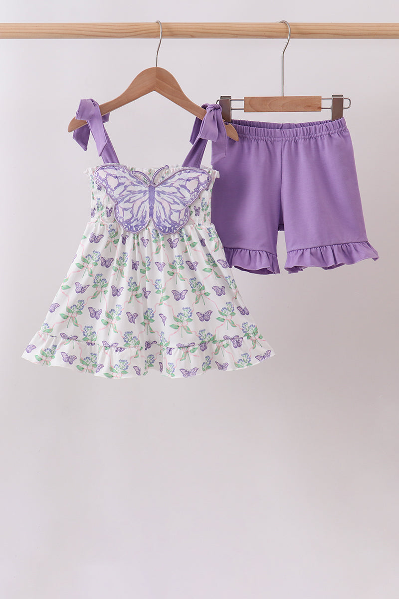 Butterfly Applique Shorts Set