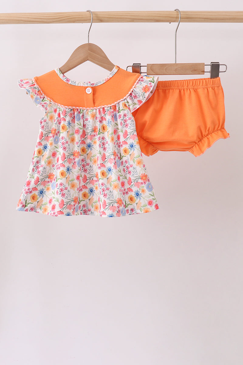 Jesus Loves me Embroidered Floral Bloomer Set
