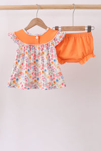 Jesus Loves me Embroidered Floral Bloomer Set