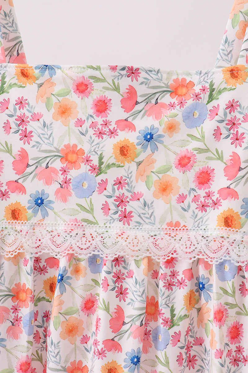 Floral Print Mom Lace Dress