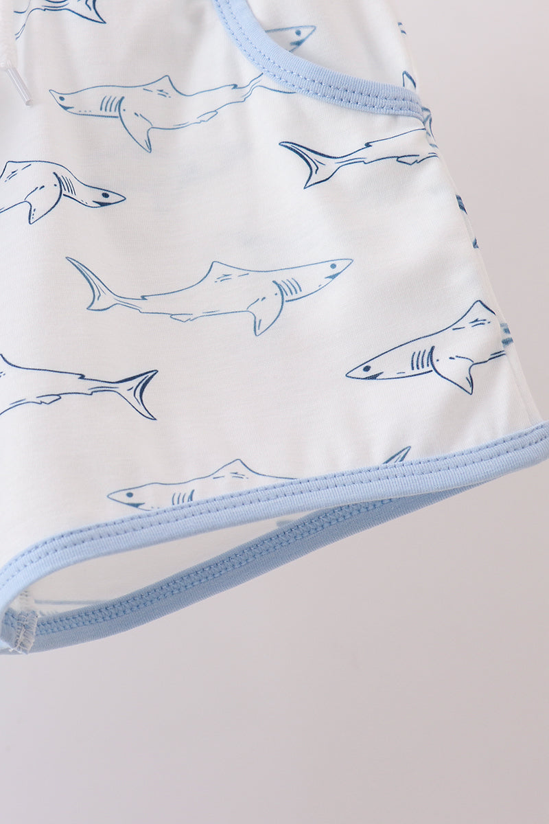 Shark Print Shorts Set