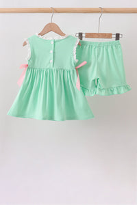 Butterfly Smocked Ruffle Shorts Set