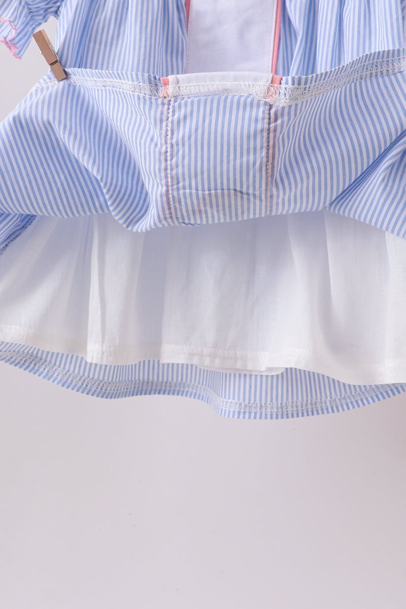 Whale Smocked Seersucker Shorts Set