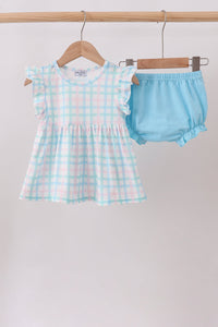 Plaid Ruffle Bloomer Set