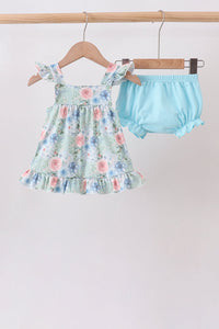 Floral Smocked Bloomer Set