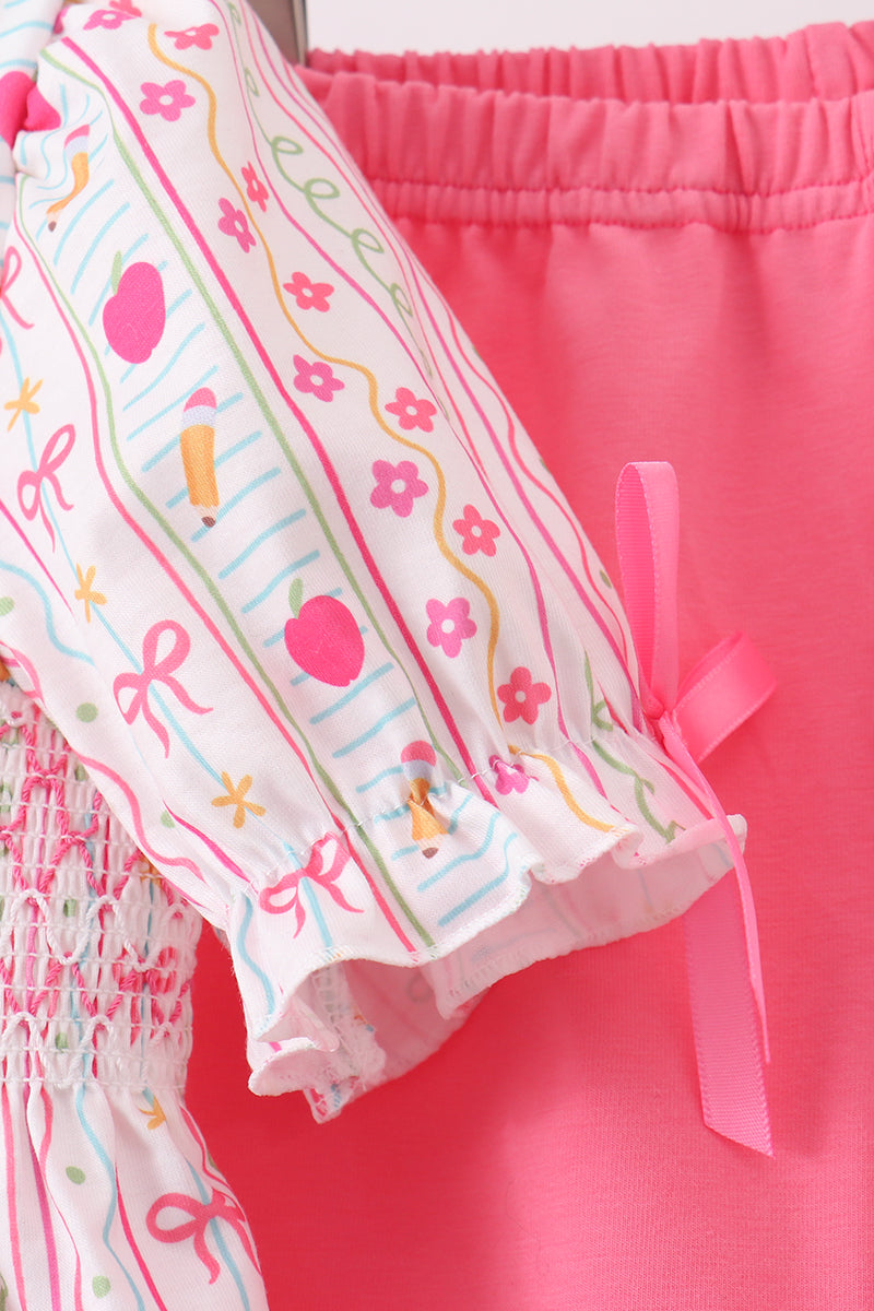 Apple Smocked Ruffle Shorts Set