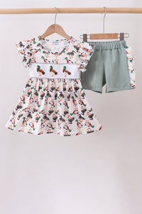 Mallard French Knot Ruffle Shorts Set