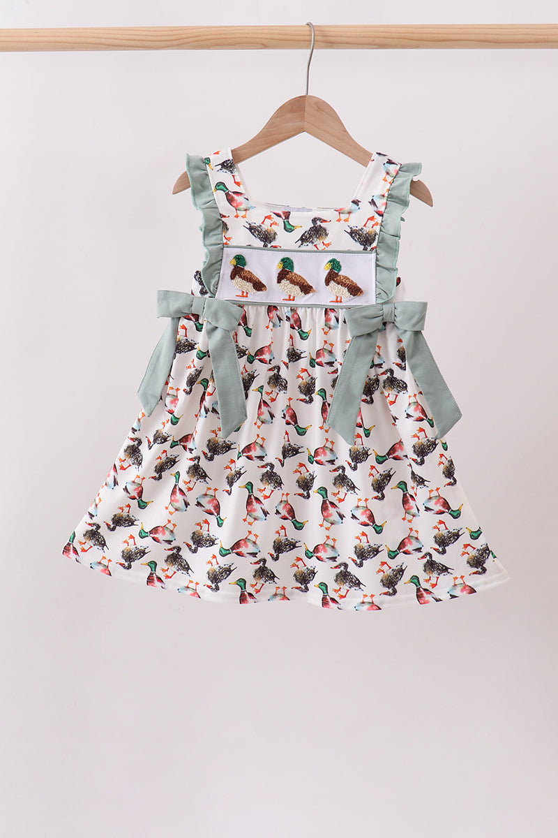Mallard French Knot Ruffle Dress