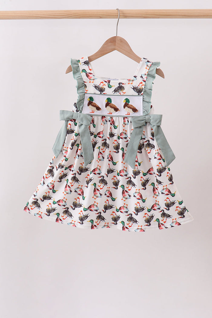 Mallard French Knot Ruffle Dress