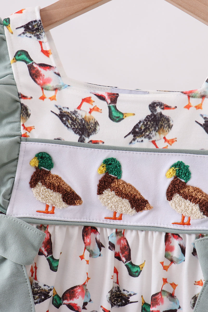 Mallard French Knot Ruffle Dress