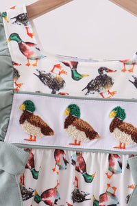 Mallard French Knot Ruffle Dress