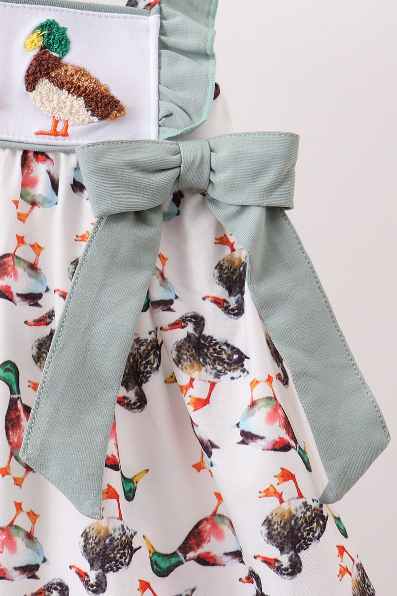 Mallard French Knot Ruffle Dress