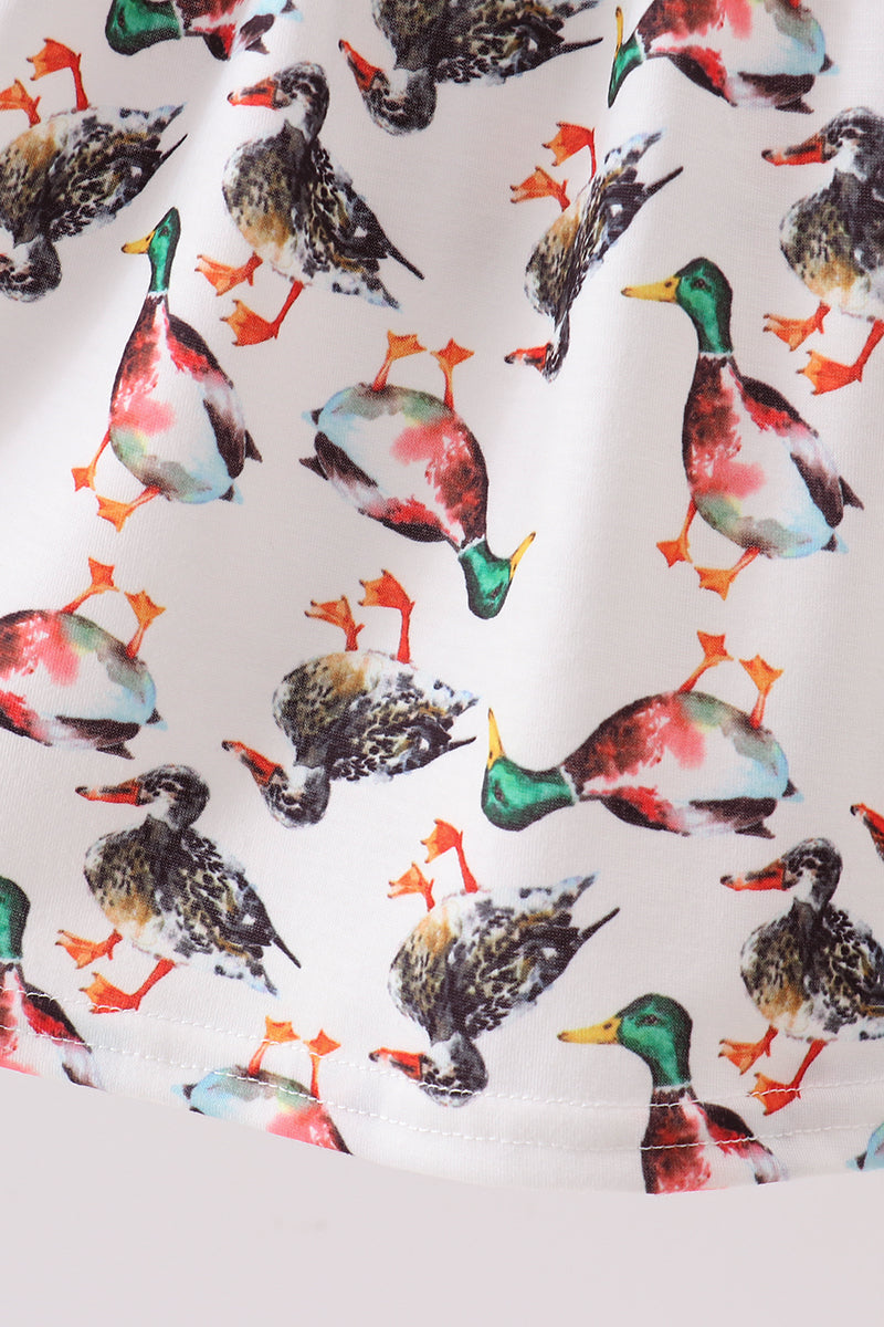 Mallard French Knot Ruffle Dress