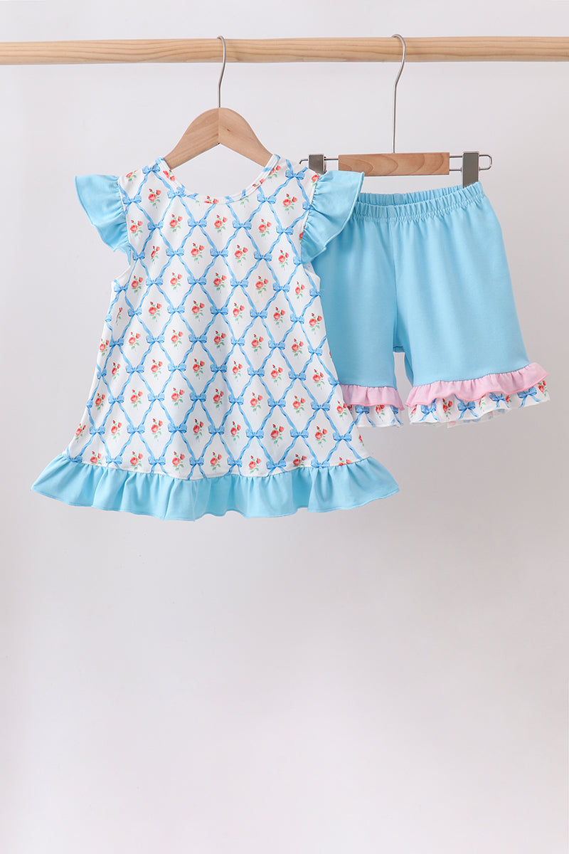 Rose Ruffle Shorts Set