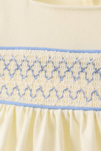 Cream smocked bloomer set