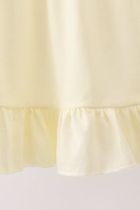 Cream smocked ruffle dress