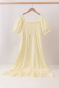 Cream smocked mom dress