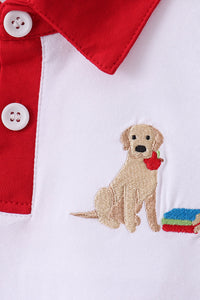 Puppy Embroidered Boys Shorts Set