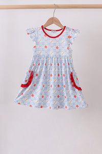 Apple Print Ruffle Dress