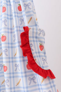 Apple Print Ruffle Dress
