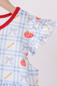 Apple Print Ruffle Dress