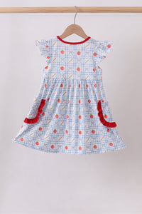 Apple Print Ruffle Dress