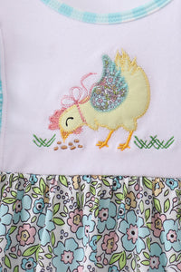Chicken Applique Ruffle Dress