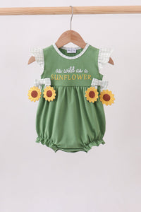 Sunflower Applique Ruffle Bubble