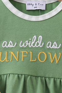 Sunflower Applique Ruffle Bubble