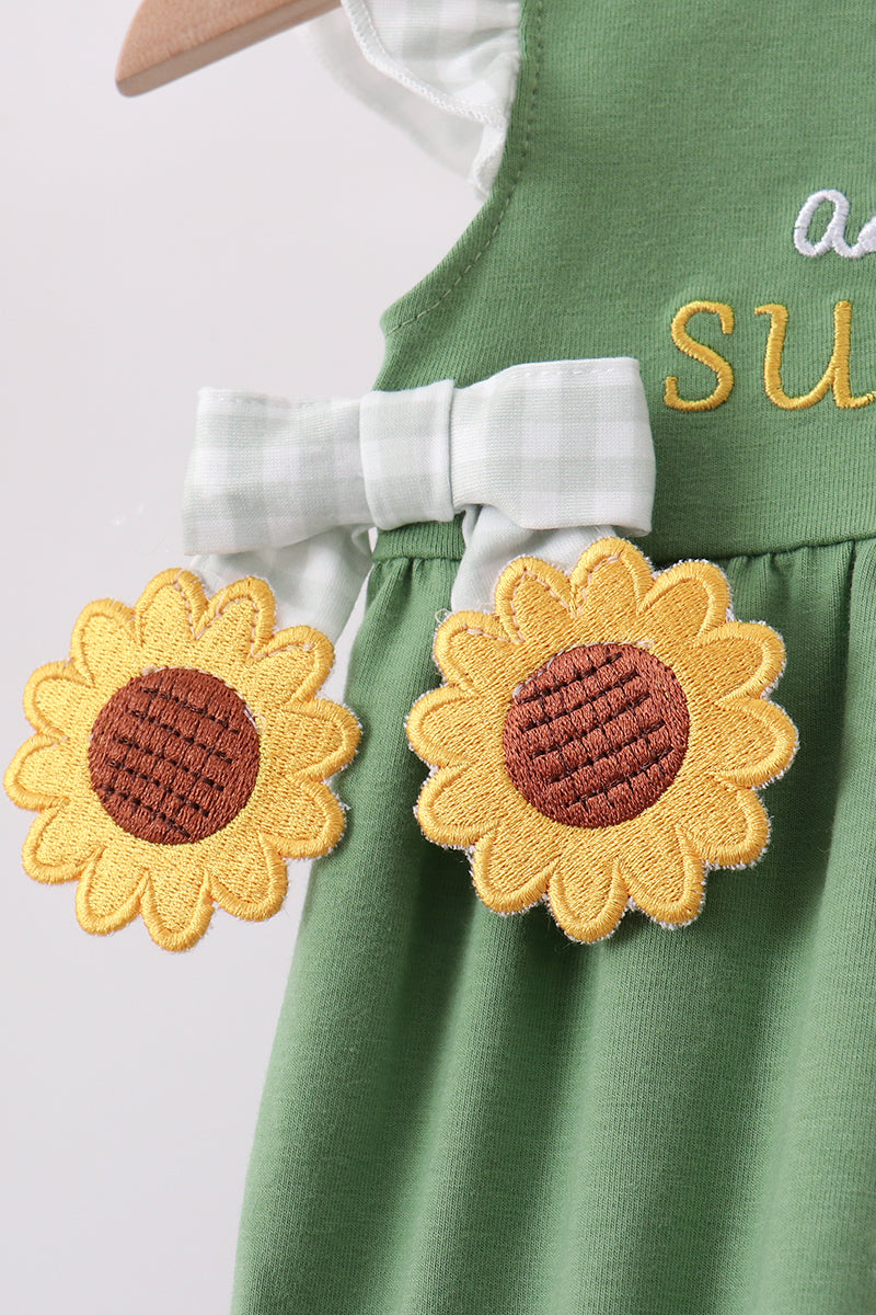 Sunflower Applique Ruffle Bubble
