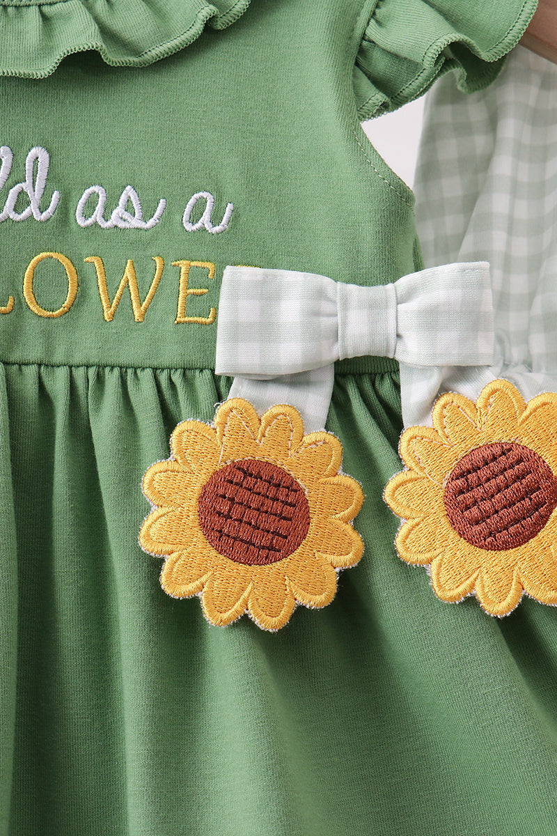 Sunflower Applique Ruffle Bloomer Set