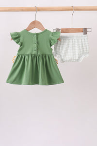 Sunflower Applique Ruffle Bloomer Set
