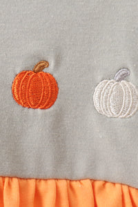 Pumpkin Embroidery Ruffle Bloomer Set