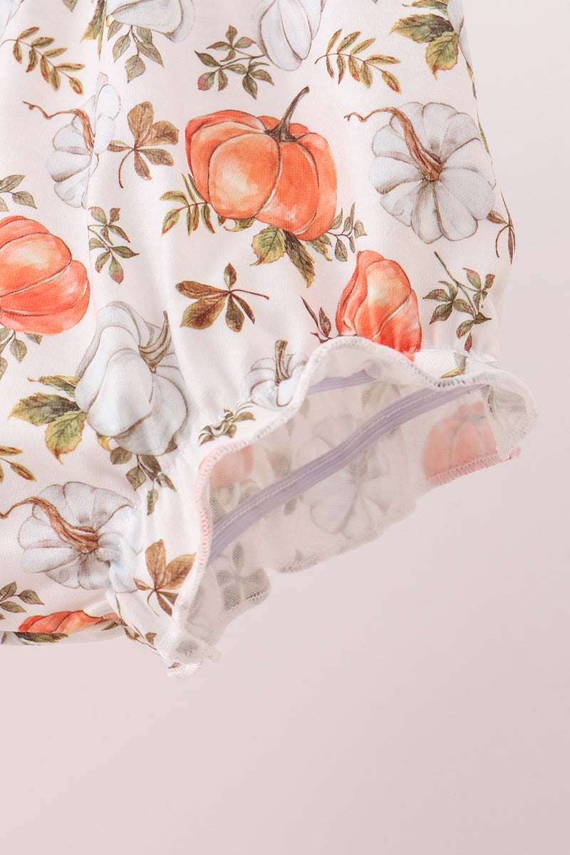 Pumpkin Embroidery Ruffle Bloomer Set