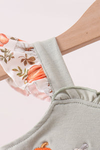 Pumpkin Embroidery Ruffle Bloomer Set