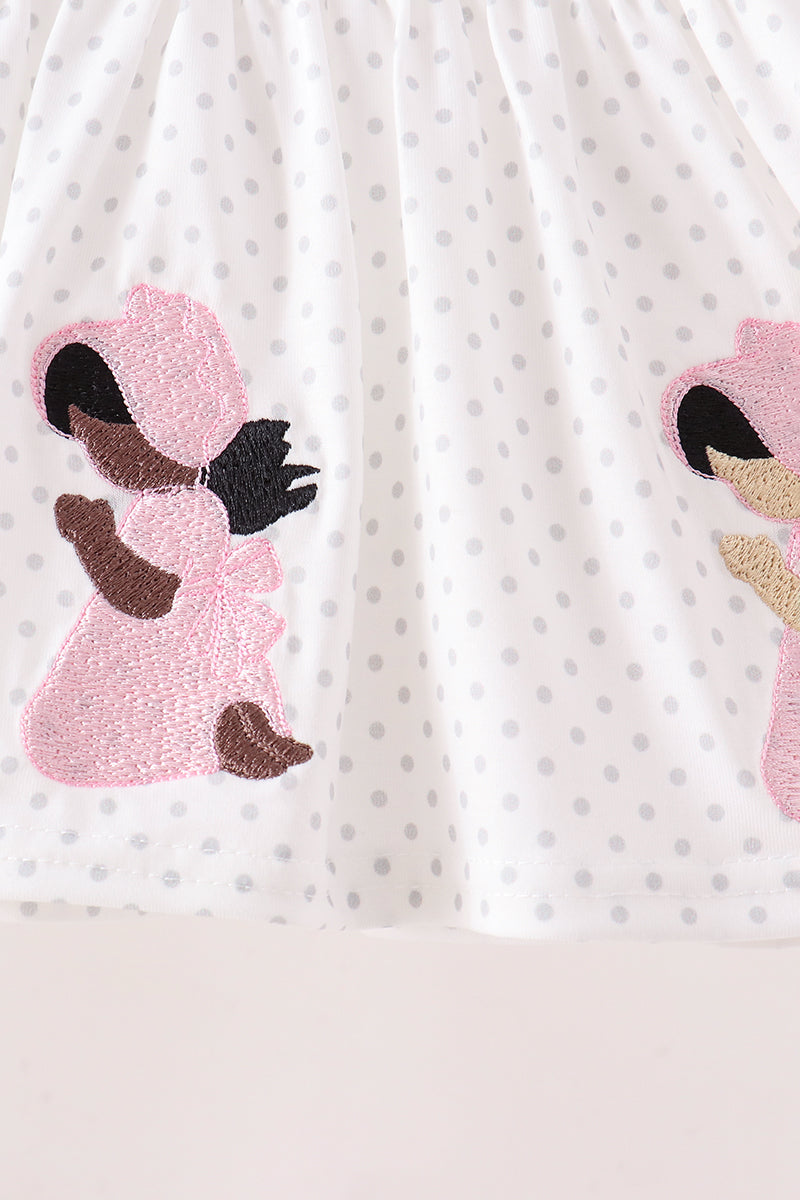 Prayer Embroidery Ruffle Bloomer Set
