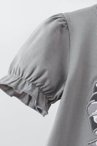 Camouflage Bow Embroidery Ruffle Skorts Set