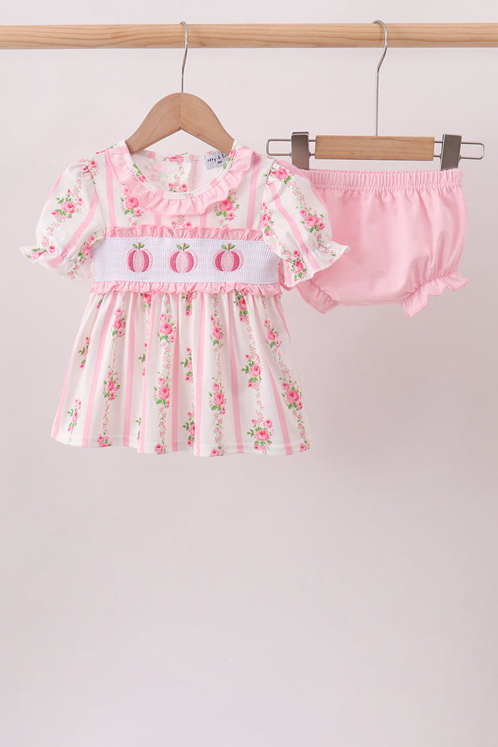 Pumpkin Embroidery Ruffle Bloomer Set
