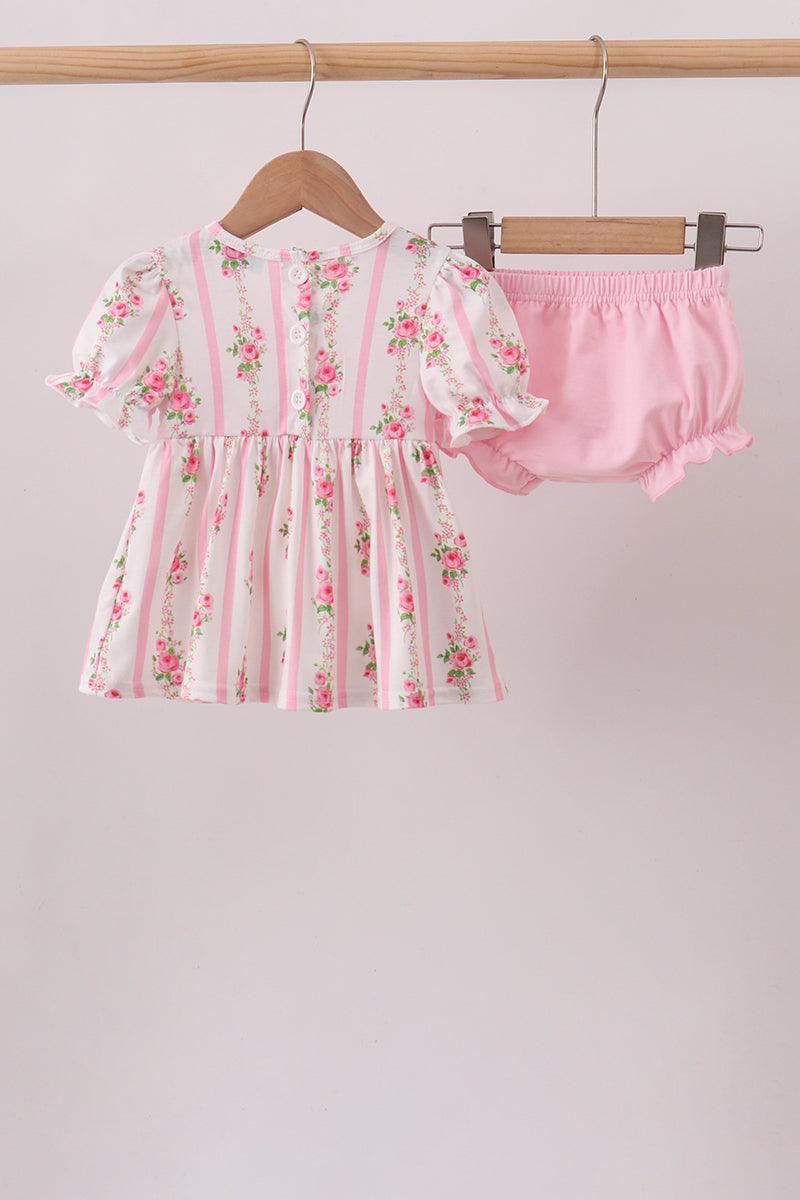 Pumpkin Embroidery Ruffle Bloomer Set