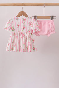 Pumpkin Embroidery Ruffle Bloomer Set