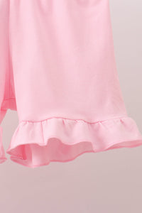Pumpkin Embroidery Ruffle Shorts Set