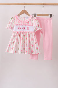 Pumpkin Embroidery Ruffle Pants Set