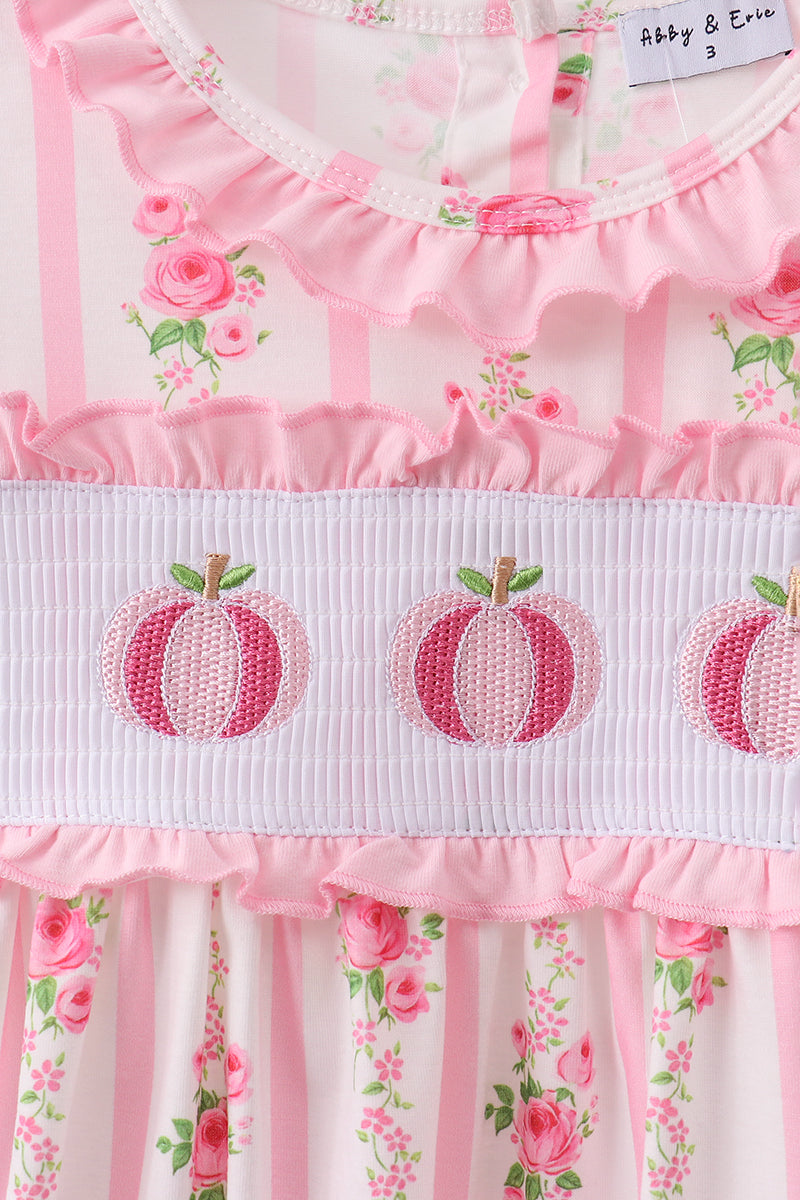 Pumpkin Embroidery Ruffle Pants Set