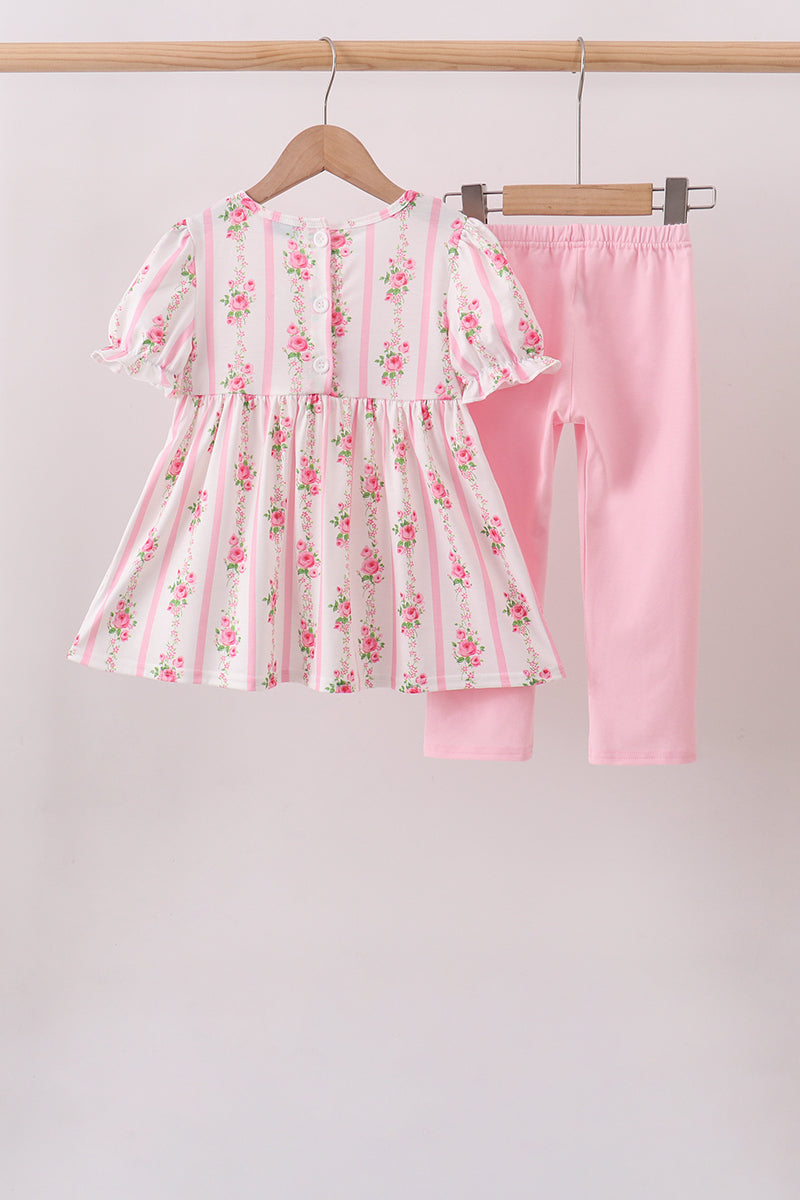 Pumpkin Embroidery Ruffle Pants Set