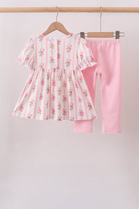 Pumpkin Embroidery Ruffle Pants Set