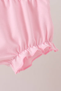 Pink Floral Embroidery Bloomer Set