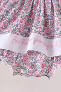 Pink Floral Embroidery Bubble