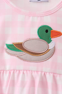 Mallard Applique Gingham Bubble